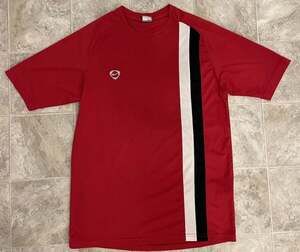 Vintage Nike Football Shield Logo Training Jersey Red White Black Stripe Size XL
